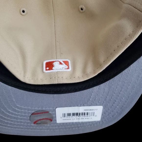 LA Dodgers New Era Beige/Coral Two-Tone Color Pack A-Frame 59Fifty Fitted Size 7 - Picture 6 of 8